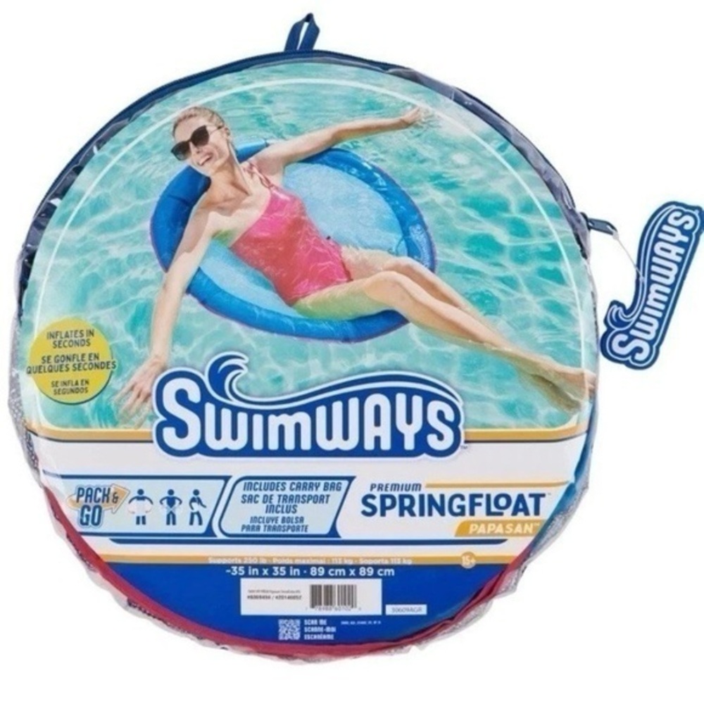NIP. SWIMWAYS Blue Spring Float Papasan